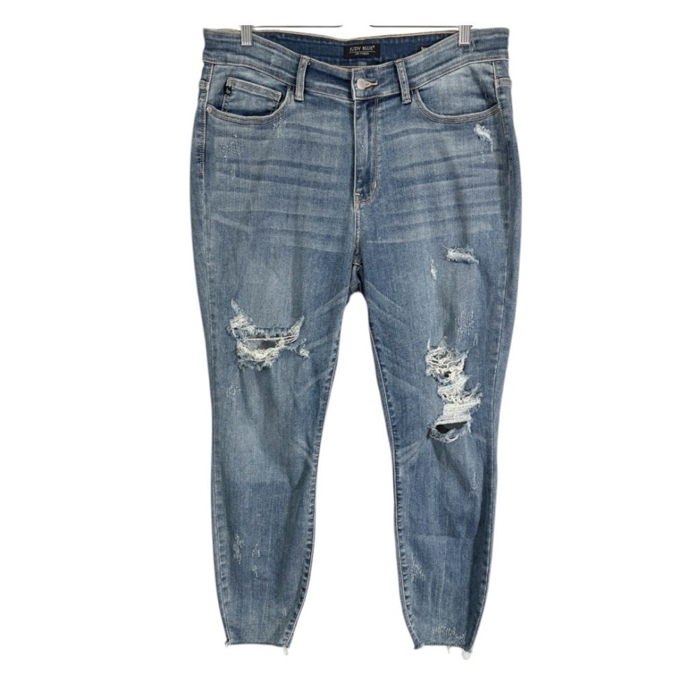 Judy Blue Skinny Fit Distressed Stretch Denim Jeans Size 18W
